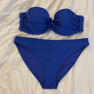 H&M Blue Strapless Bikini Set